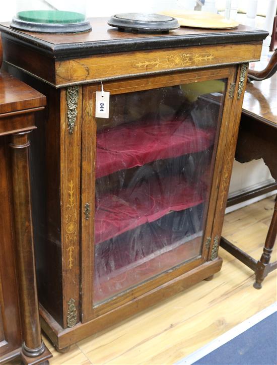 A late Victorian rosewood pier cabinet W.80cm